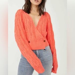 NWOT Free People Olive You Cardigan Sweater in Lipgloss.